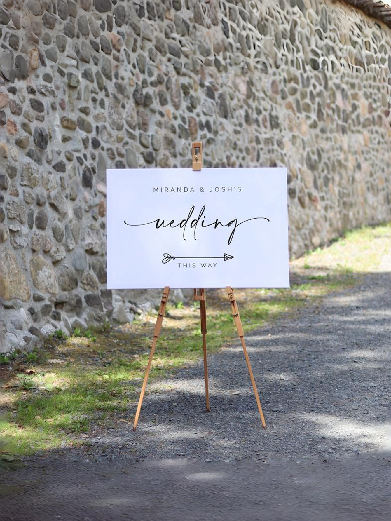 Personalized Wedding Direction Arrow Sign